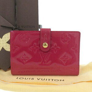 Louis Vuitton Vernis Portefeuille Wallet Viennois Folding Wine Red Pink